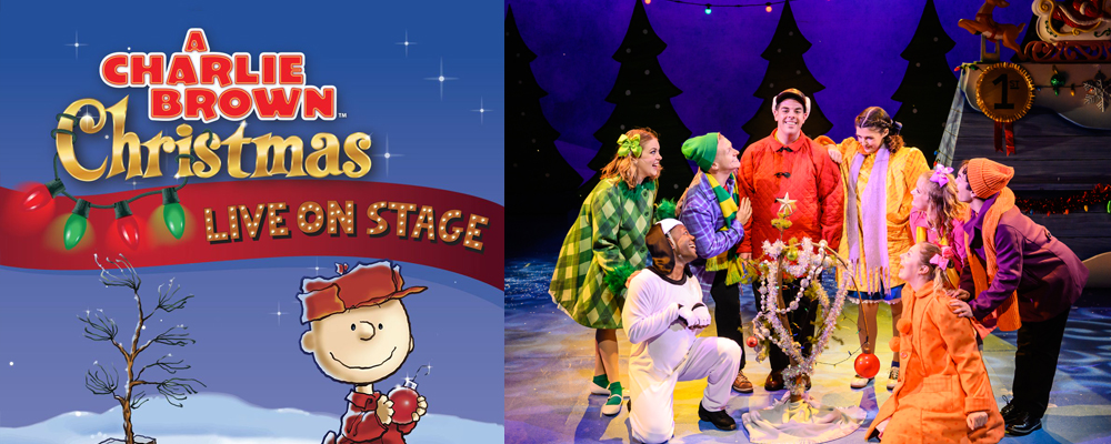 A Charlie Brown Christmas with a small tree and Christmas lights